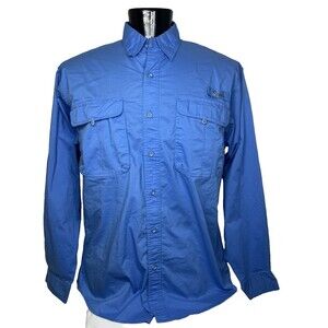 World Wide Sportsman Men's Fishing Shirt Blue Size Large